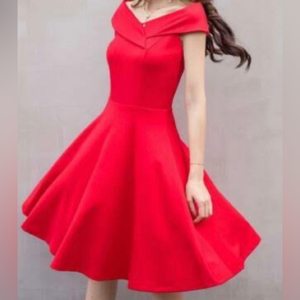 XSCAPE SWEETHEART RED ALINE DRESS 8
